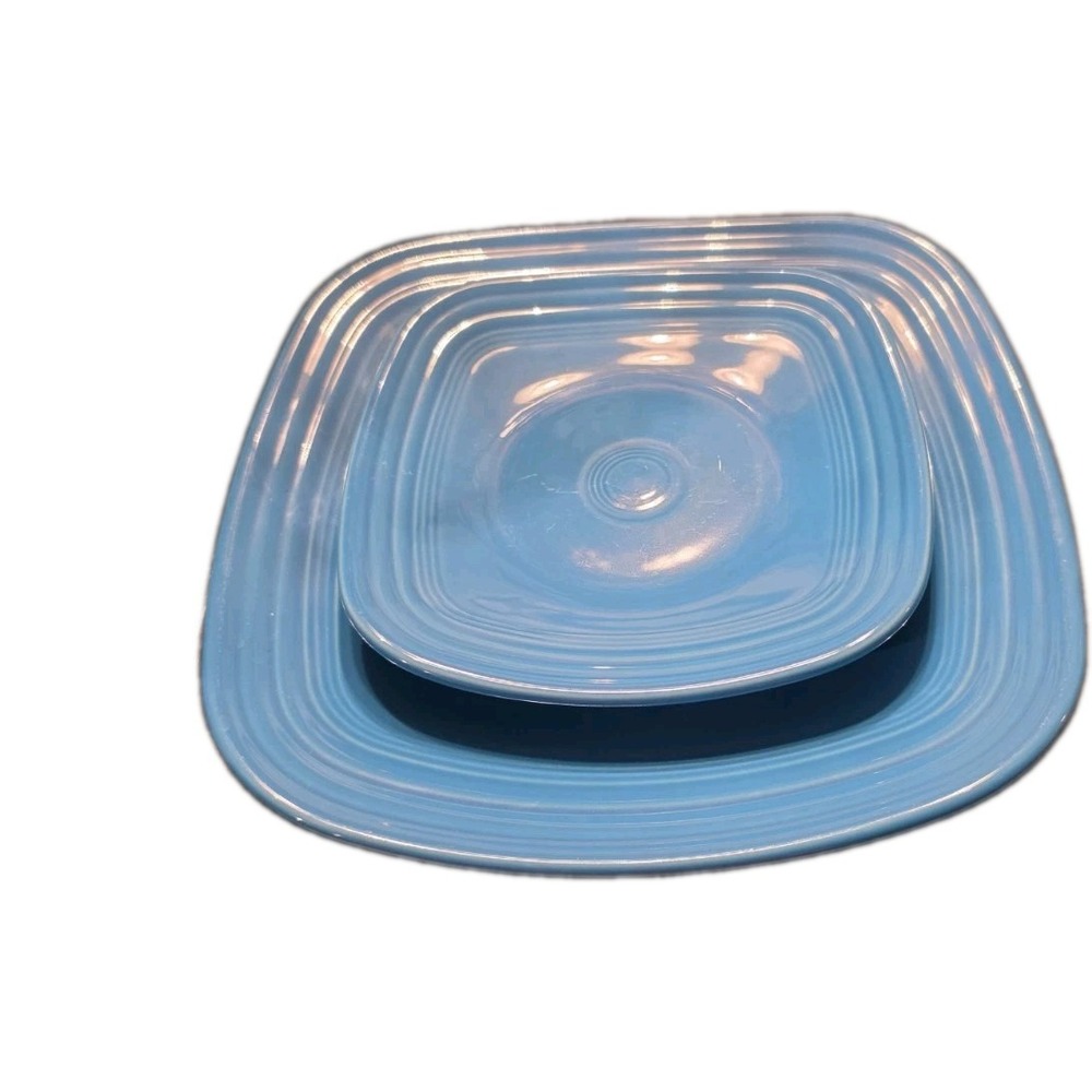 Fiesta Fiestaware 2 Piece Peacock Blue Square Dinner Set Place Setting